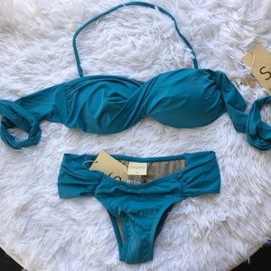 Sauipe Two Piece Olivia Teal Swimsuit NWT  Size Medium